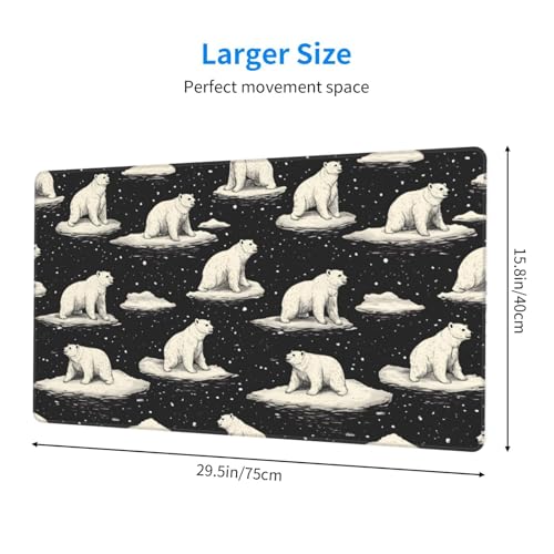 Tapis de souris de jeu pour ordinateur portable avec base caoutchouc
