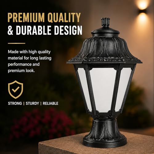 Image of Fumagalli|Outdoor Gate Light| Mikrolot Anna, Black Opal Diffuser| E27 Post Top| Shockproof| UV Stabilized| Antirust| Long-Life| IP55