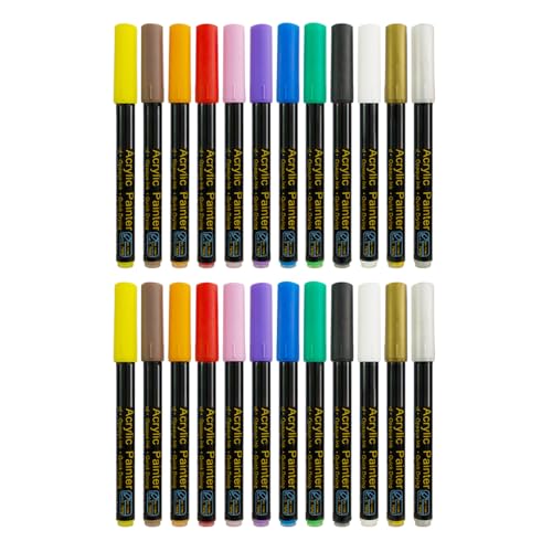 VOCUE Rotuladores de pintura de 12/24/36 colores, marcadores de diario, bolígrafos de dibujo, bolígrafos de pintura, suministros escolares de oficina