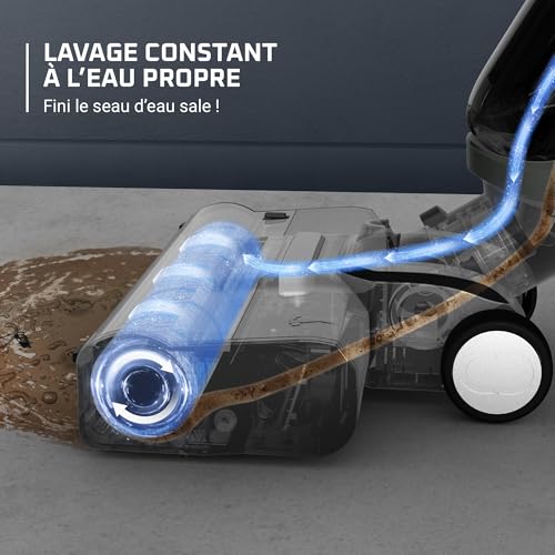 Rowenta X-Clean 4 Aspirateur Balai Laveur sans Fil, Aspiration et Lavage Puissant, Intelligent, Autonomie 50min, Autonettoyage GZ5036WO, Gris – Image 5