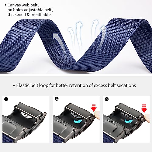 Image of maikun Nylon Belt for Men, Casual Tactical Quick-Release Slide Belt Auto Lock