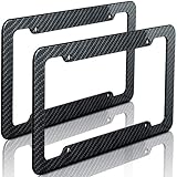 Carbon Fiber License Plate Frame for Front or Back Vehicle Tag Cover fits Cars Trucks...
