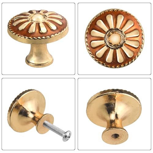 WMYCONGCONG 12Pcs Cabinet Knobs, 1.2" Diameter Vintage Dresser Handles Drawer Round Knobs with Screws - Image 3