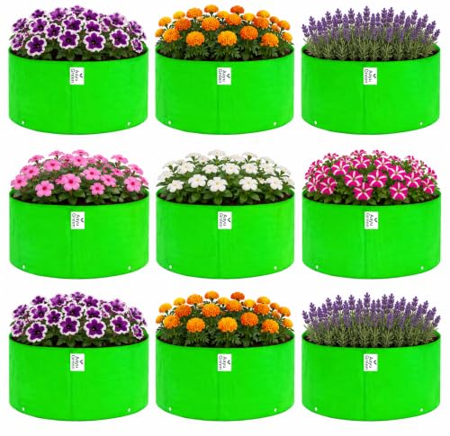 Image of Grow Bag UV Protected 260 GSM | HDPE Grow Bags for Plants | Heavy Duty Green Garden Plant Grow Bag with Drainage Holes | Reusable Vegetable Grow Bag for Terrace Gardening (9, 15X9)