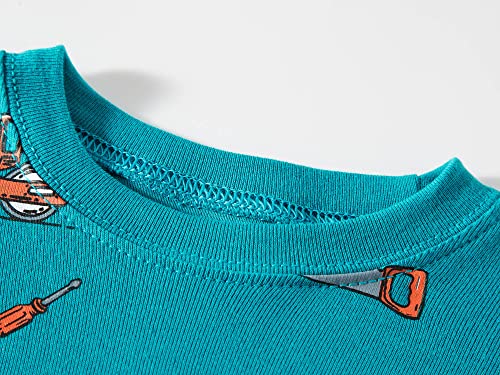 Image of Dolphin&Fish Boy Pajamas Toddler Kids Pjs Set Cotton Soft Clothes Sleepwear | Long Sleeve Elastic Cuffs,Stretch breathable,Dinosaur Space Print Options