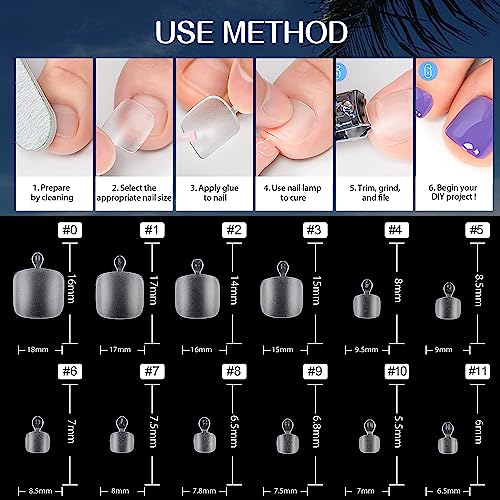 Image of UNA GELLA Toe Nail Tips 504Pcs Short Square False Soft Gel Full Cover Fake Toe Nails Matte Toe Nails 12 Sizes Pre-shape Fake Toenails Gel Toe Nail Tips For Nail Extension Home DIY Nail Salon