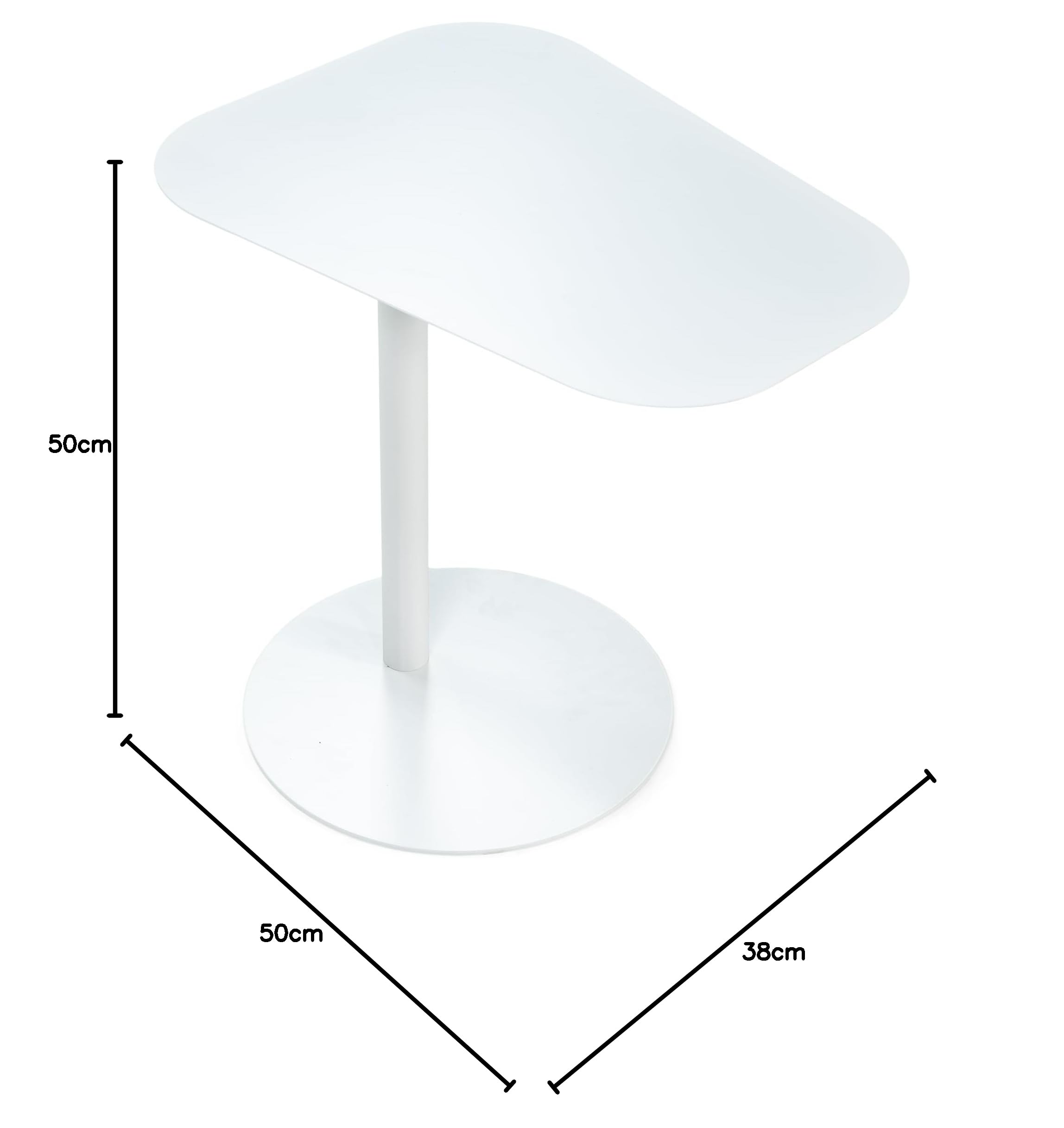 Spinder Design Noora - Tavolino laterale, colore: bianco, bianco scandinavo, altezza 50 cm