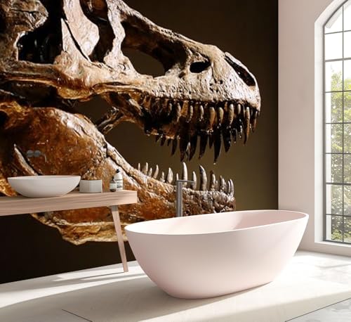 Wall Mural T Rex Dinosaur Skull Teeth Abound Peel and Stick Wallpaper Removable Self Adhesive Large Mural Wall Decor for Living Room Bedroom Kids Room 100\'\'x144\'\'