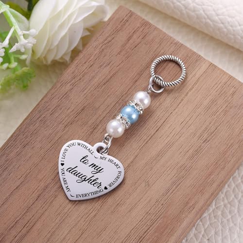 Image of MIXJOY Something Blue Gift for Bride, Wedding Day Bridal Blue Pearl Angel Wings Bouquet Garter Charm for Bride to Be