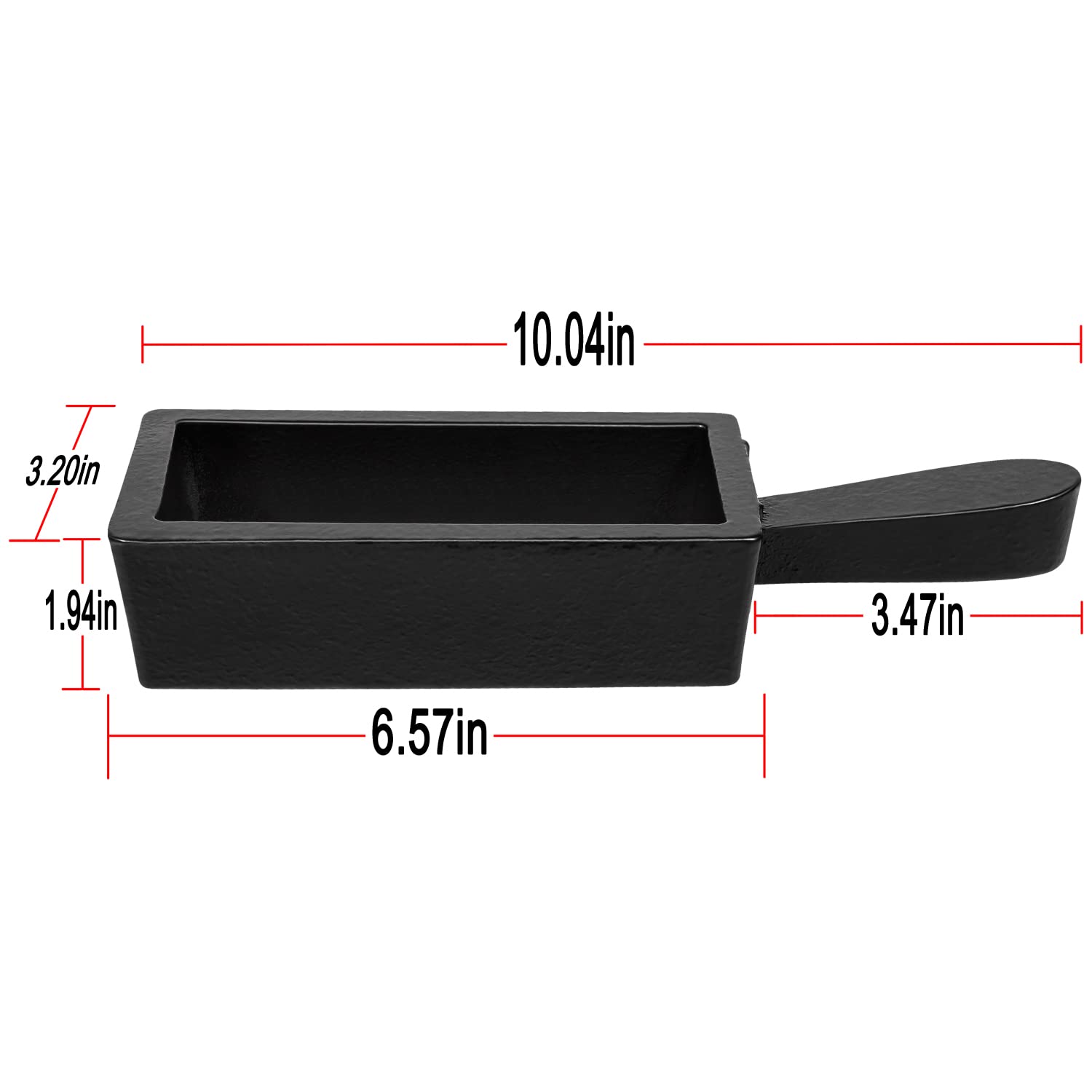 Stampo in ghisa per lingotti d'oro da 100 once, pane, ghisa, ideale per fusione individuale, colata, finitura oro, argento, rame, alluminio, ottone, metalli preziosi