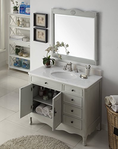 Benton-Collection-38-Distressed-Gray-Daleville-Bathroom-Sink-Vanity-wMirror-HF-837CK-MIR Benton Collection 38 Distressed Gray Daleville Bathroom Sink Vanity wMirror HF 837CK MIR