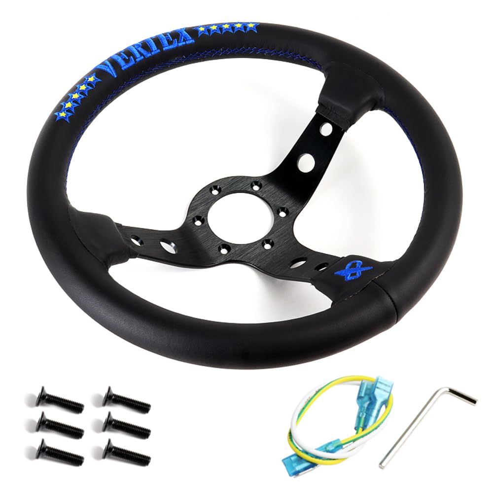 JDM VX VB 330mm automobile repacking Racing Steering wheel 6 Bolt PVC alloy Drift Racing Steering Wheel and Horn Button (13