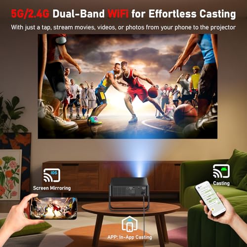 Ultra Slim 1 97 Auto Focus Built in Apps 360 Stand Smart Mini Projector with WiFi and - image 5