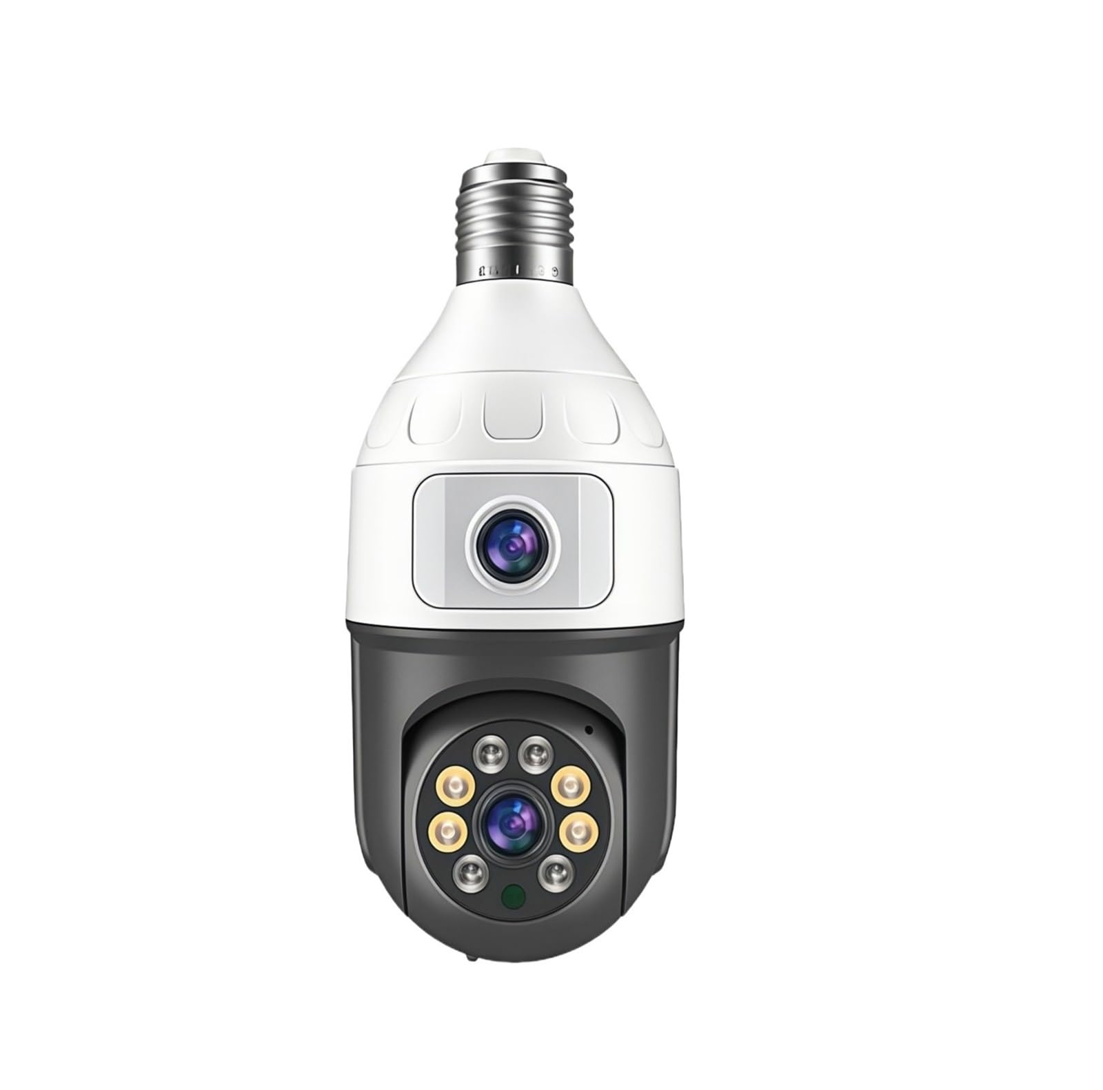 NCAEVGXRWJT 4MP E27 Bulb WiFi Security Camera, Dual Lens 360° Panoramic Night Vision Baby Monitor Compatible with Onvif(No SD Card)