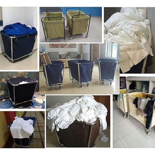 Bolsas de almacenamiento extraíbles de tela Oxford impermeable para carrito, para carrito de lavandería comercial rectangular/cesta de lavandería rodante, para lavandería, hotel, coche de