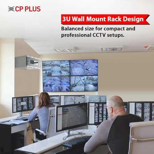 Image of CP Plus 3U CCTV /DVR /NVR Rack /Cabinet Box /Network Rack /Server Rack (450W x 350D mm) with Acrylic Door, Lock & Key, Fixed Tray & PDU-CRCA Steel Network Rack [CP-HA-RK4535VW-3U-TP]