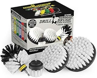 Drillbrush Automotive Soft White Drill Brush - Leather Cleaner - Car Wash Kit - Car Cleaning Supplies - Wheel Cleaner Brush - Car Detailing Kit – Car Carpet - Interior, Vinyl, Seat Cleaner