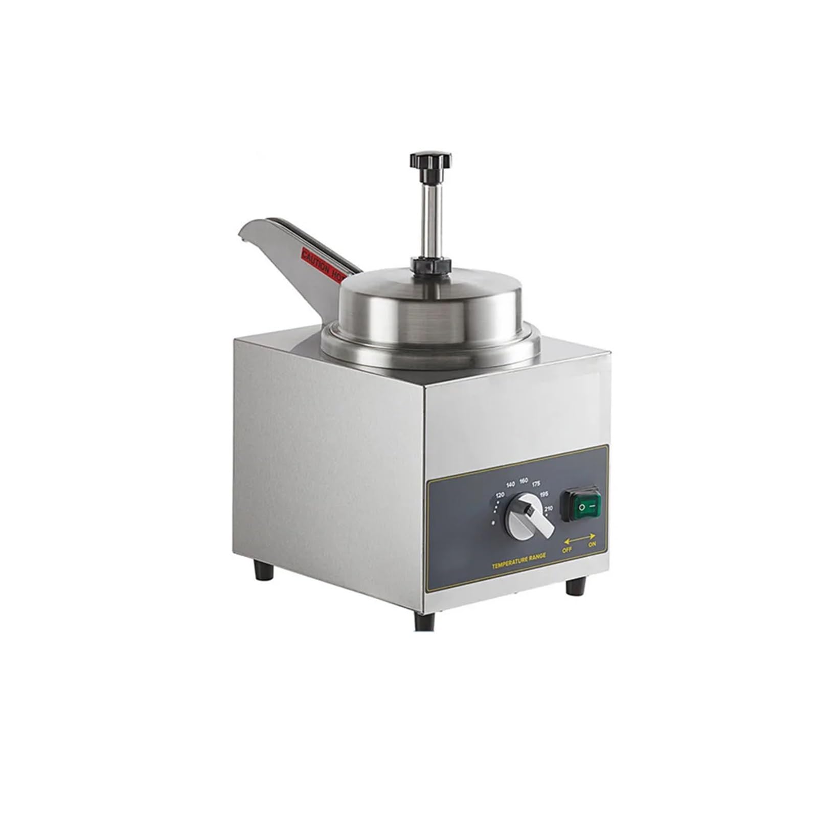 Gqnblvhzupdm Silver Syrup Machine, Commercial Stainless Steel Cheese Warmer Dispenser Sauce Pump Electric Heating Warming Machine(Square)