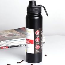 Garrafa de Água Térmica Inox Esportiva Academia Isolada a Vácuo Aço Inox 800ml (Preto)
