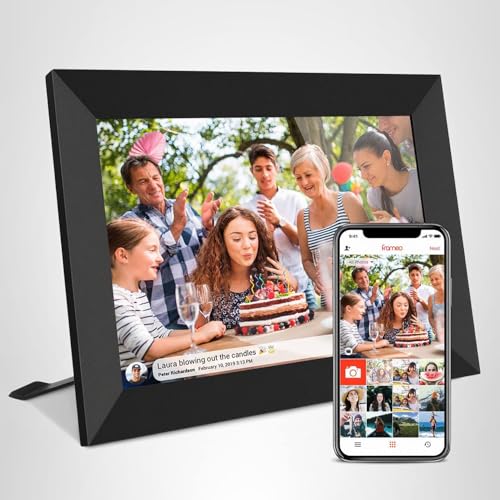 32GB FRAMEO 10.1 Inch Smart WiFi Digital Photo Frame 1280x800 IPS LCD Touch Screen, Auto-Rotate Portrait and Landscape, Built in 32GB Memory, Share Moments Instantly via Frameo App from Anywhere