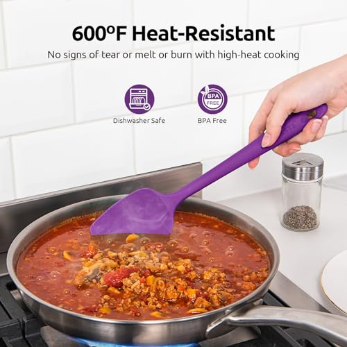 Image of U-Taste Silicone Spatula Set 600F High Heat Resistant, 4-Pcs, Colorful