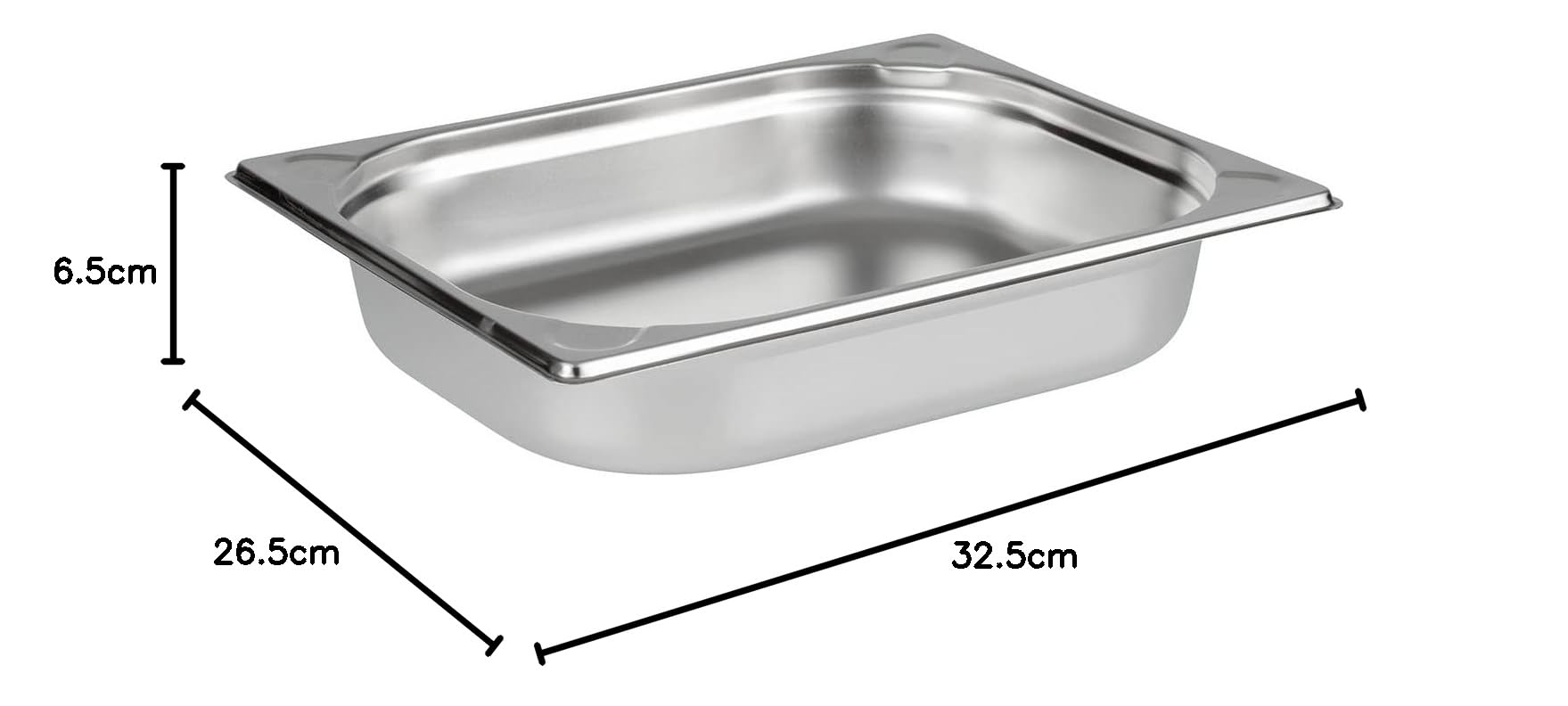 APS GN - Juego de recipientes de Acero Inoxidable (4 Piezas, 1 Recipiente GN 1/2, 4 litros, 32,5 x 26,5 cm, 65 mm, 2 recipientes GN 1/4, 1,8 litros, 26,4 x 16,2 cm, 65 mm, 1 Adaptador