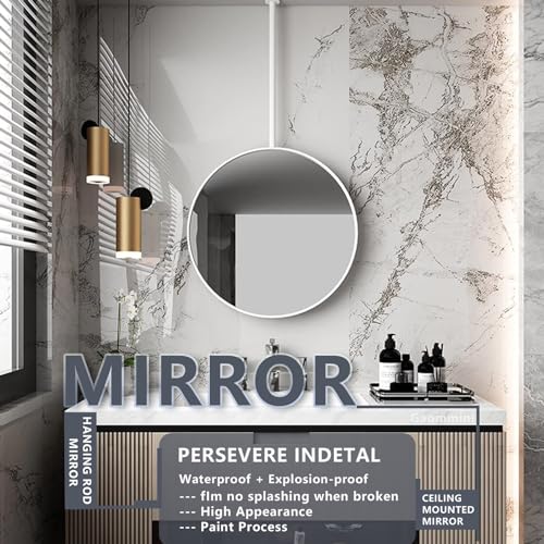 Miroir salle de bain rond blanc de 70cm pour coiffeuse - 2