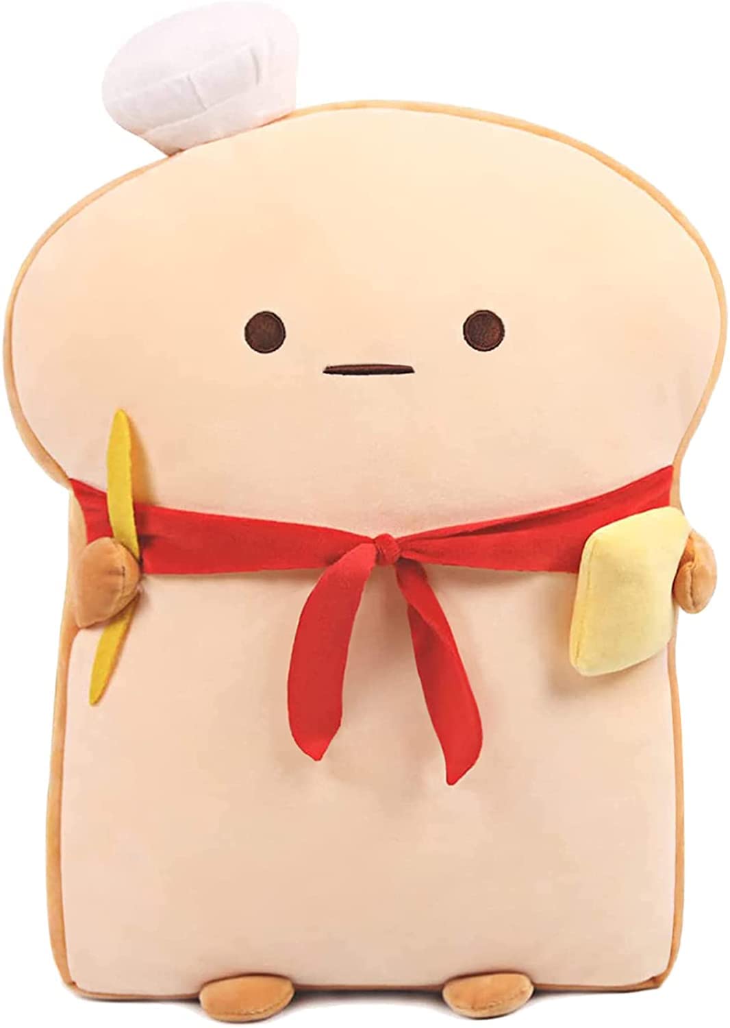 DITUCU 21.6'' Cute Toast Baguette Plush Pillow,French Baguette Shape Plush Toy Hugging Pillow with Red Scarf,Soft Toast Food Sofa Cushion for Home Decor (Toast Blue, 17.7 inch)