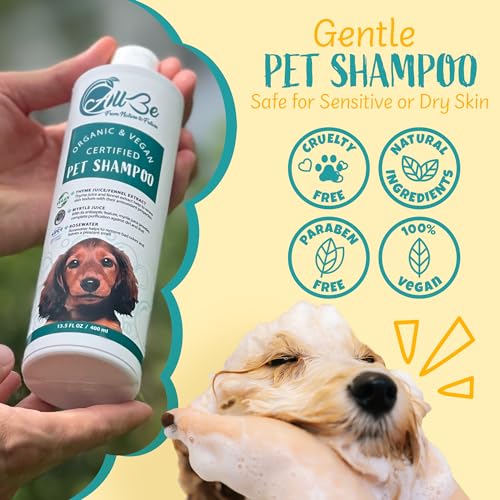 AllBe Natural Puppy and Dog Shampoo – Organic Pet Wash – Safe for Normal, Itchy, Sensitive, and Dry Skin – Deodorizing and Moisturizing Grooming Formula – 100% Vegan and Cruelty Free – 13.5 Oz AllBe Natural Puppy and Dog Shampoo – Organic Pet Wash – Safe for Normal, Itchy, Sensitive, and Dry Skin – Deodorizing and Moisturizing Grooming Formula – 100% Vegan and Cruelty Free – 13.5 Oz