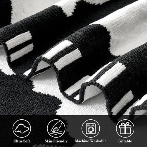 Amélie Home Halloween Throw Blanket for Couch, Dual- Sided Spooky Halloween Ghost Cute Terror Scence, Chenille Knit Soft Cozy for Sofa Home Decor Gifts, 50" x 60", Ghost - image 7