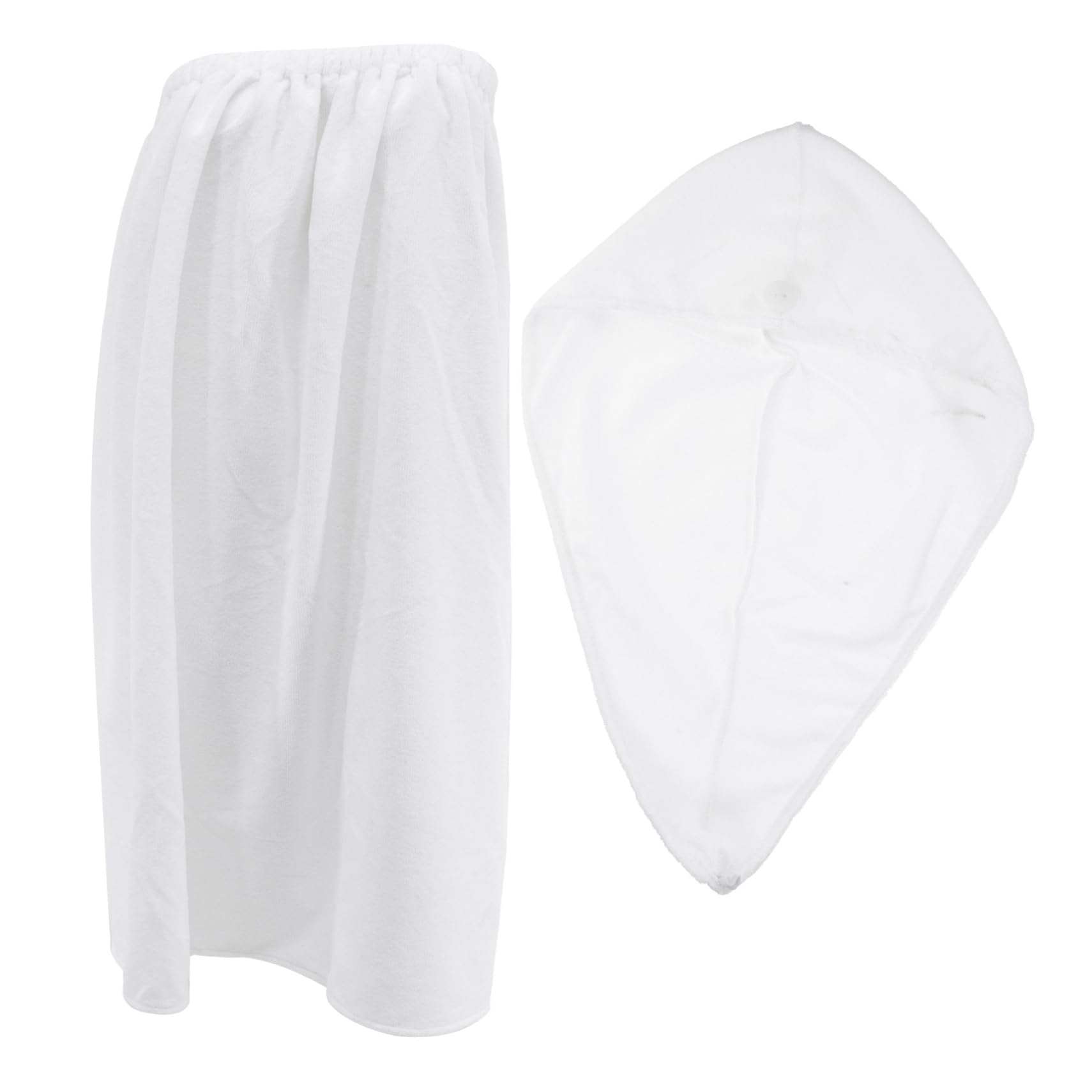 CALLARON Haarhandtuch Satz für Erwachsene aus Polyester, Weiß, 1 Satz