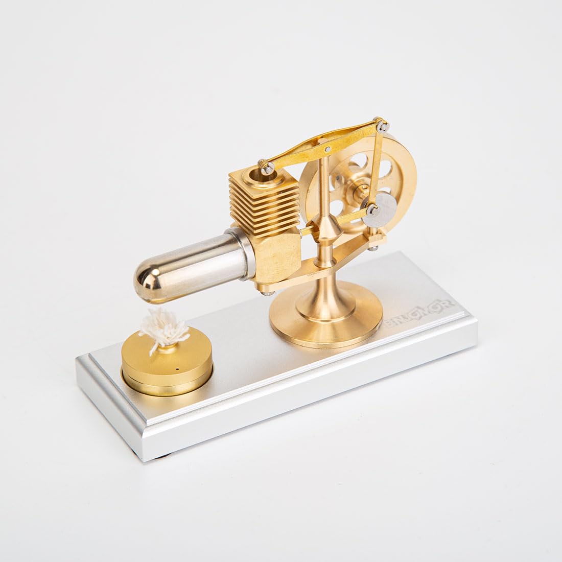 CreativeBlocker Stirlingmotor Model Erwachsen-Mini ENJOMOR Metall Stirlingmotor Funktionsfähig mit Alkohollampen, Dampfmaschine Heißluft Wuchtbalken, Experimentierkasten Wissenschaft Geschenk(RTR)