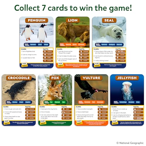 Image of Skillmatics Guess in 10 National Geographic Animals, Educational Card Game for Kids & Families, Animal Trivia & Travel Game, Gift for Boys & Girls Ages 6, 7, 8, 9 and Up
