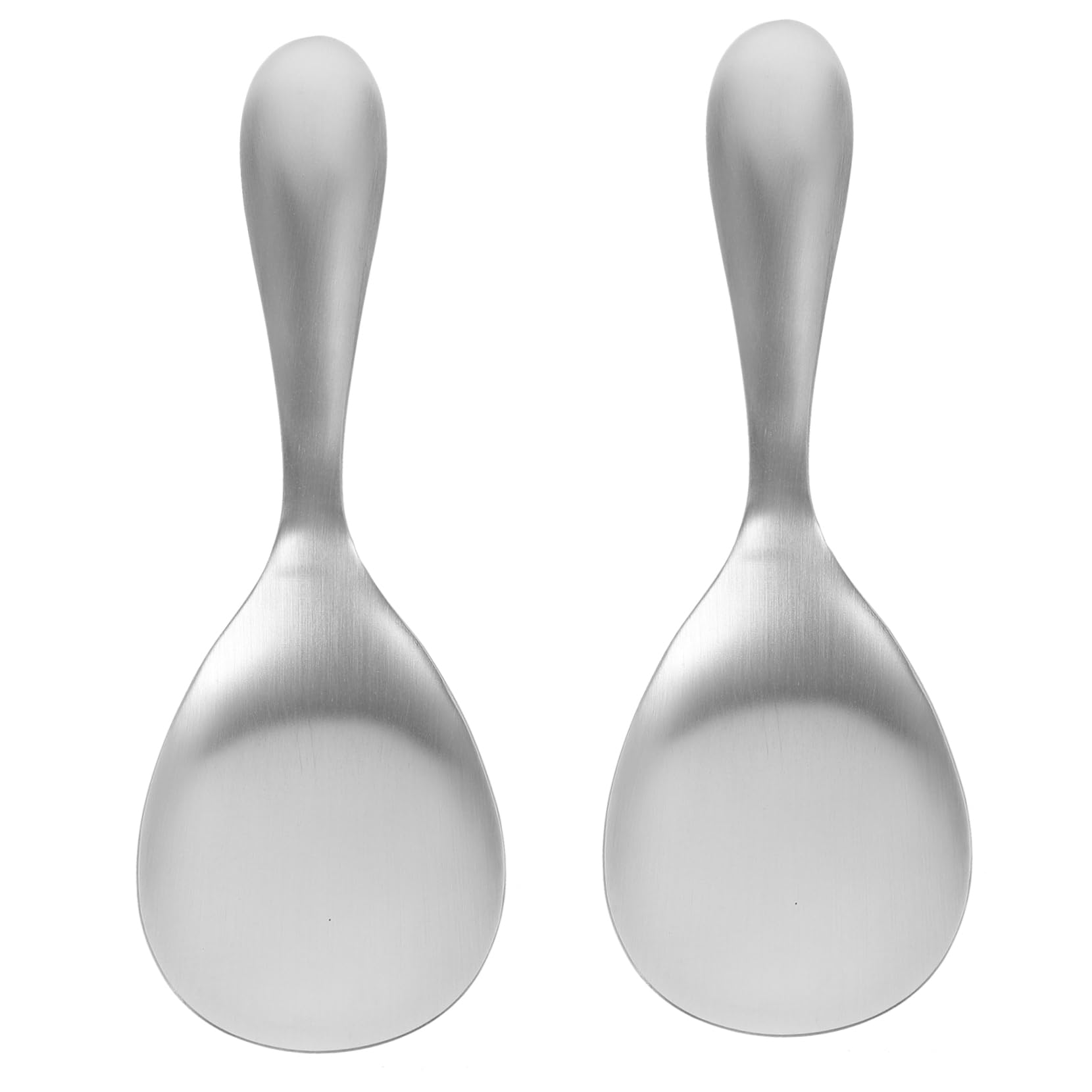 MUCKLILY 2Pcs Non Stick Stainless Steel Rice Spoons Kitchen Cooking Supplies for Use Silver Serving Utensils for Serving