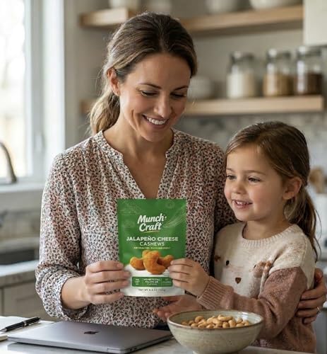 Image of Munch Craft Gourmet Jalapeno Cheese Cashews (3-Pack) - Perfectly Balanced Flavor (Savory Cheddar & Zesty Heat) - Extra Crunchy Air-Roasted Nuts, Oil-Free - No Artificial Colors or Flavors - Three 4.4 oz Bags (13.2 oz Total)