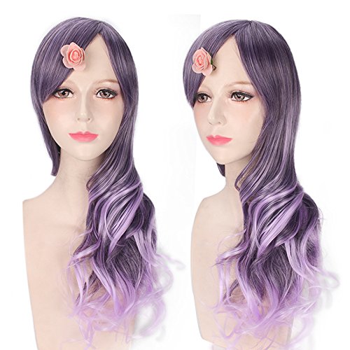 hair wig purple gradient Japanese wig high temperature