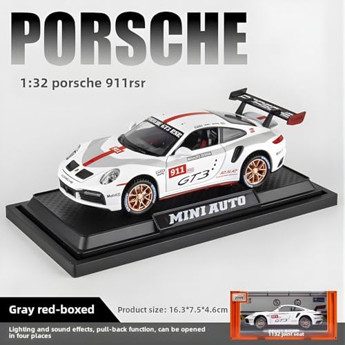 Image of Die Cast Porsche Car Toy | 1:32 Scale Metal Diecast Model Car for Kids with Openable Doors, Light & Engine Sound | Pull Back Action Realistic Collectible Vehicle Boys Toys for Kids