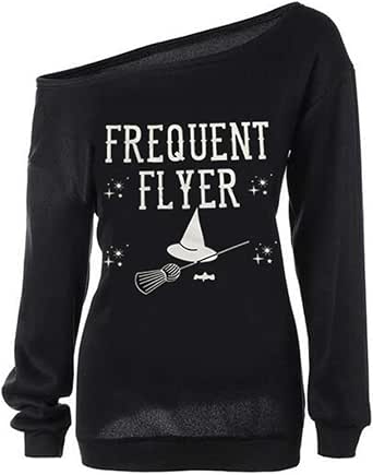 Women Halloween Off Shoulder Long Sleeve Sweatshirt