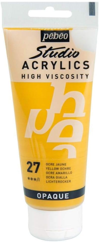 Pebeo High Viscosity Studio Acrylics - Yellow Ochre (27) - Tube of 100 ML