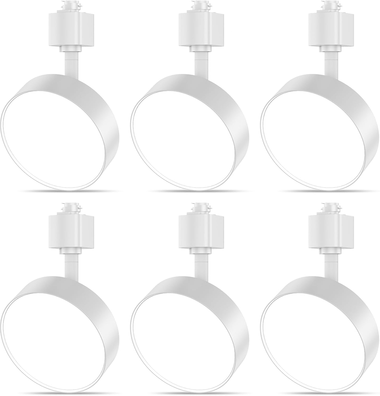 Diffuse LED Track Lighting Heads H Type Track Light Heads Dimmable Kitchen Track Lighting Fixtures Ceiling, Compatible with H Track Rails - Flicker Free CRI90+ 4000K 12W 1000lm, 6 Pack White