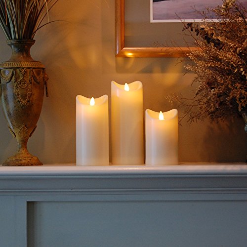 Lumabase Battery Operated 5" Pillar Candle With Moving Flame #TOP1