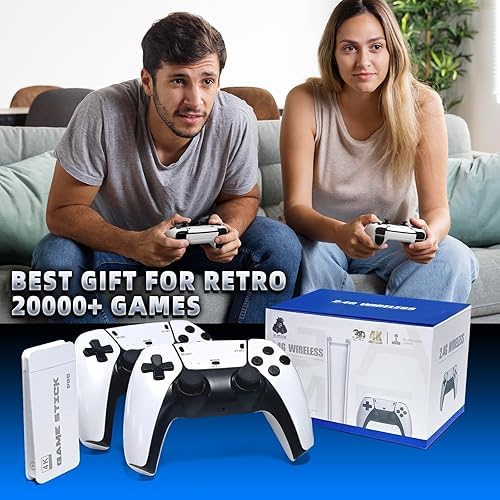 Image of SMARTCAM M15 pro 2.4G Wireless Game Controller & 4K Game Stick | HDR 3D Gaming | Dual Rocker | Pro Gaming Chip | Long-Range Play | TV Compatible | Classic & Modern Games.. (White)