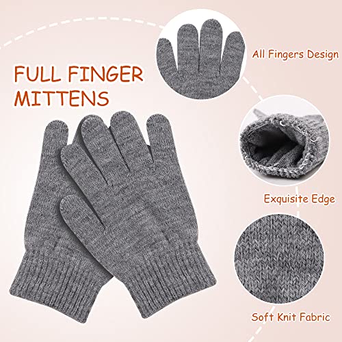 Image of Yuoahcn Kids Winter Beanie Hat Scarf Gloves Set Knit Warm Toddler Winter Cap Gloves Neck Warmer for Boys Girls 1-8 Year