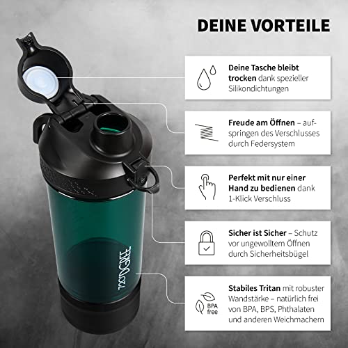 720°DGREE Fitness Shaker uberShaker - 550ml - Premium Eiwit Shaker met Poedercompartiment - Lekvrij, BPA Vrij - Shaker… - Image 3