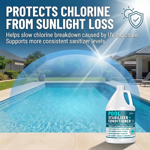 BubbyShine, Pool Stabilizer - Cyanuric Acid Pool Stabilizer, Liquid Chlorine Stabilizer for Pool Chemicals, Swimming Pool Conditioner Stabilizer, for Salt Pool & Chlorine, 1 Gallon by BubbyShine - Image 4
