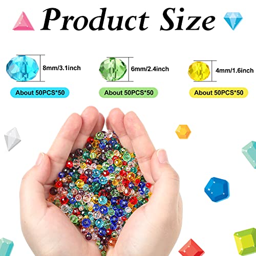 Hoteam HOTEAM-GLASS BEADS-01 1000 Pcs Glass Beads Crystal Glass Beads Faceted Shape Crystal Beads Assorted Colorful Loose Beads thumb #1