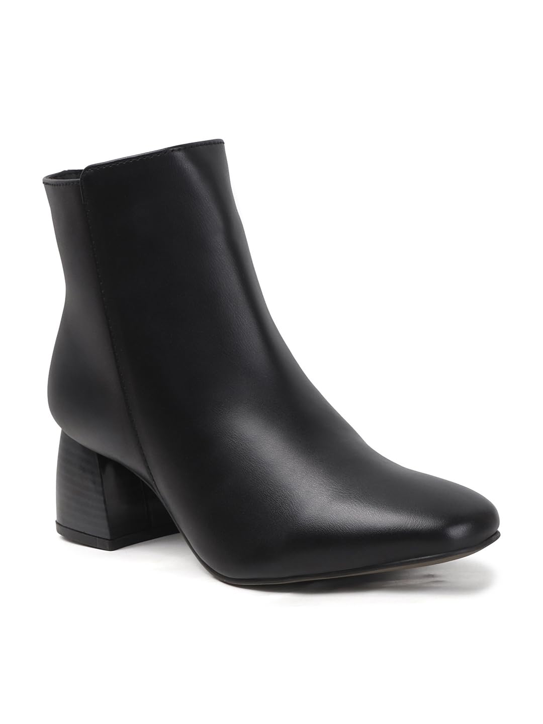 iconics Women's Smooth Finish Block Heel Ankle Boot with Side Zipper-picture-13
