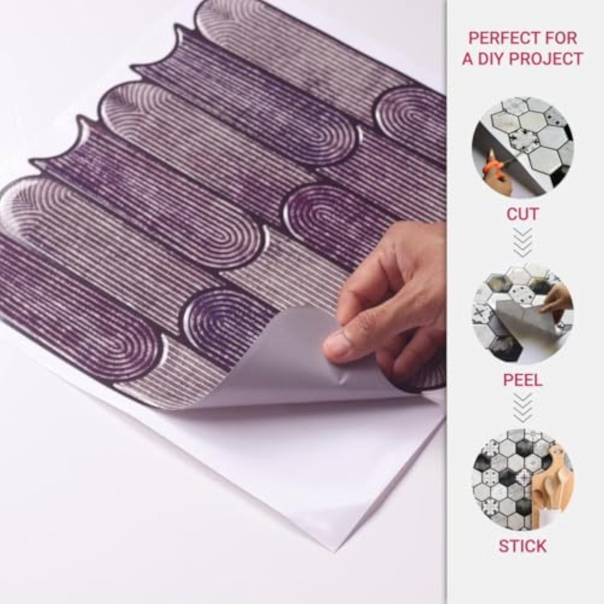 3D Teal & Purple Peel & Stick Tiles, Easy DIY Backsplash