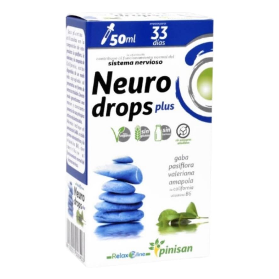 Neurodrops Plus Relaxline 50 ml – Complemento Natural Relajante con GABA, Pasiflora, Valeriana, Amapola de California y Vitamina B6 | Apoyo al Sistema Nervioso, Estrés, Calma y Bienestar Mental