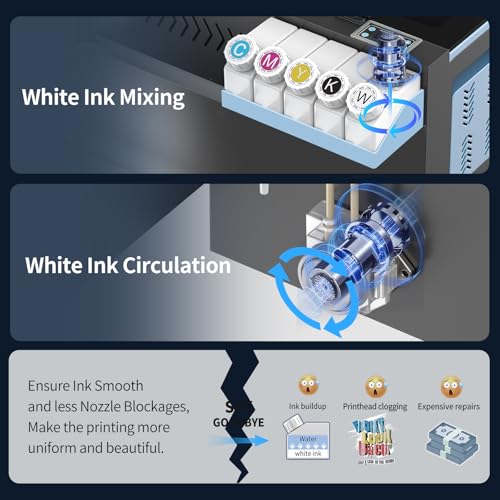 Image of DSV A3 Plus XP600 DTF Printer-True Auto Timed Cleaning (Set via Touchscreen), 200% Faster Than L1800 /L805, 4.5 inch LED Touch Panel, Smart White Ink Circulation